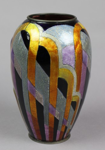 Enameled copper vase by Camille Faure - Decorative Objects Style Art Déco