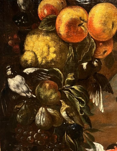  - Birds of freedom in a fruit garland, Italaian school of the 17th century