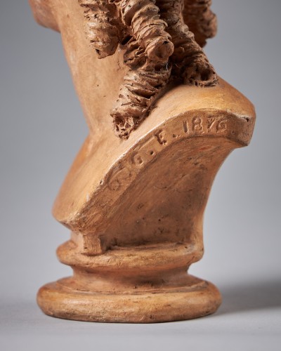 Buste de Flore en terre cuite, XIXe siècle - 