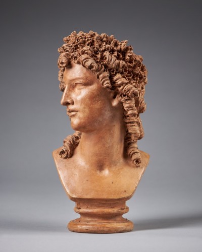  - A small terracotta bust of Flora, 19th century