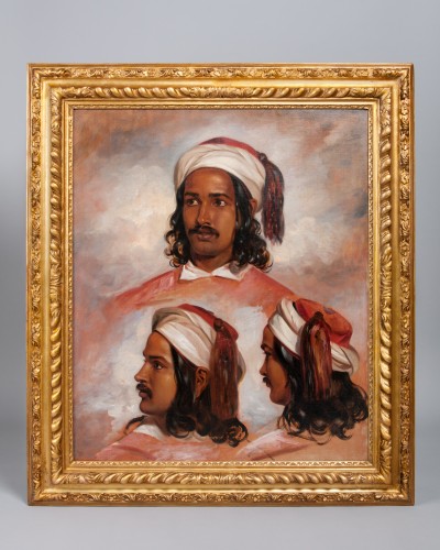 Étude d'un jeune homme arabe, Angleterre XIXe siècle - Tableaux et dessins Style 