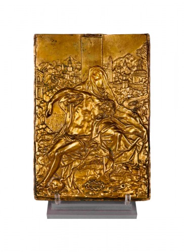 Un relief en bronze doré de la Pietà, 19e siècle