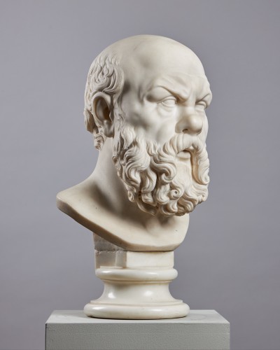 Sculpture  - Marble bust of Socrates, Italian, 19th century