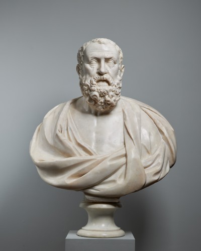 Antiquités - Important Marble Bust of Solon, Rome, 17th century