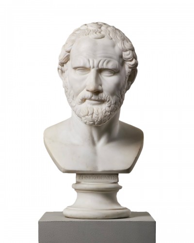 A Fine Marble Bust of Demosthenes, After the Antique