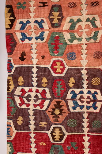 Early 19th Century Anatolian Kilim Fragment - Tapestry & Carpet Style 