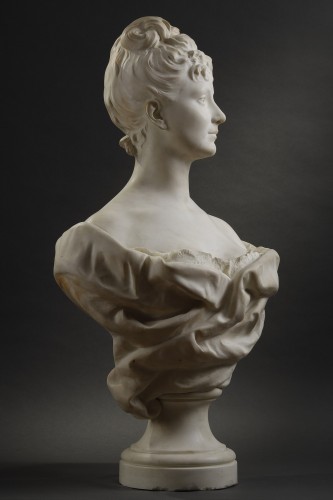Sculpture Sculpture en Marbre - Mademoiselle Reichenberg - Jules Franceschi (1825 – 1893)
