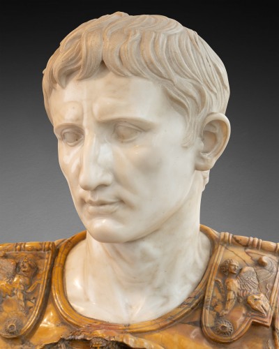 Buste de l’empereur Auguste, Rome vers 1865 - Sculpture Style Napoléon III