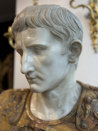 Antiquités - Buste de l’empereur Auguste, Rome vers 1865