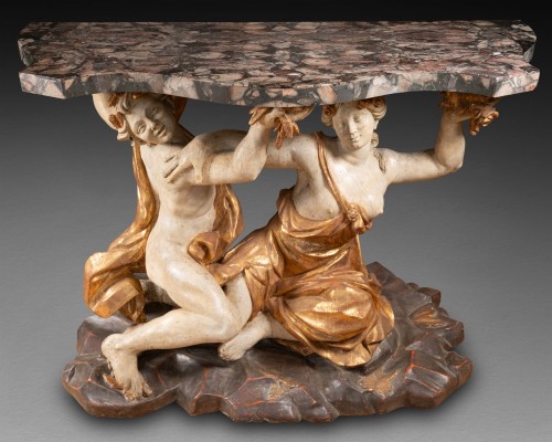Antiquités - Pair of Tables with the Four Seasons, Rome circa 1700
