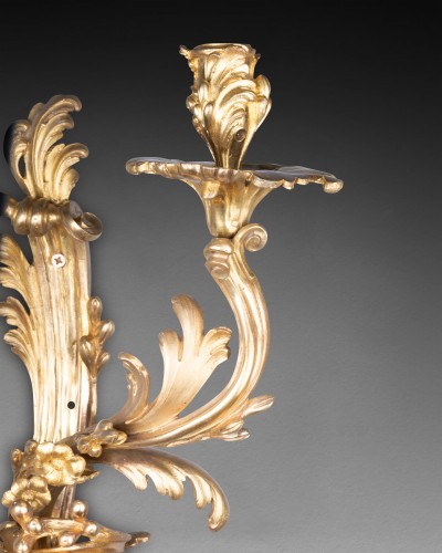 Antiquités - Pair of large rocaille sconces by Caffieri, Paris circa 1750