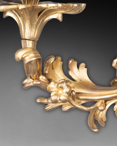 Antiquités - Pair of large rocaille sconces by Caffieri, Paris circa 1750