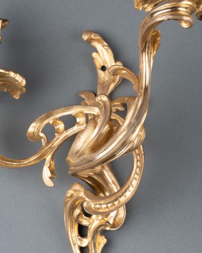 Pair of rocaille sconces, Paris, Louis XV period - Lighting Style Louis XV