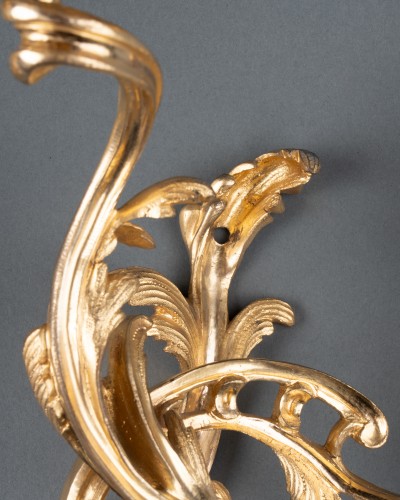 XVIIIe siècle - Paire d’appliques rocailles, Paris époque Louis XV vers 1750