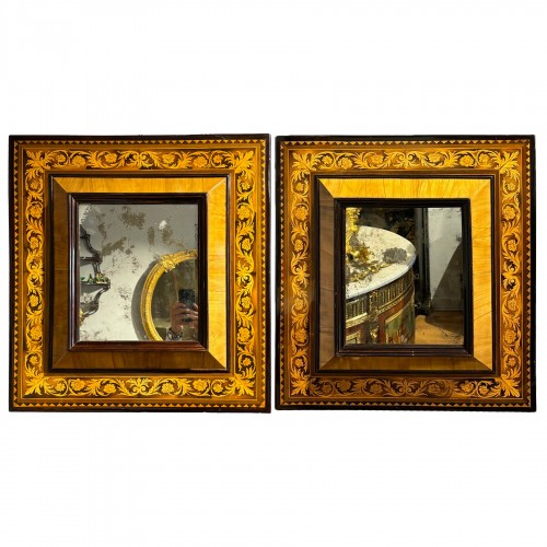 Pair of marquetry mirrors, Dauphiné Louis XIV period