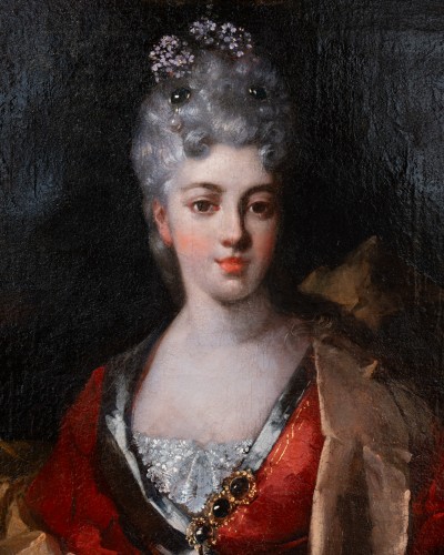 Portrait de dame, atelier de Largilliere, Paris vers 1730  - Tableaux et dessins Style Régence