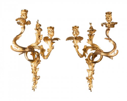 Paire d’appliques rocailles, Paris époque Louis XV vers 1750