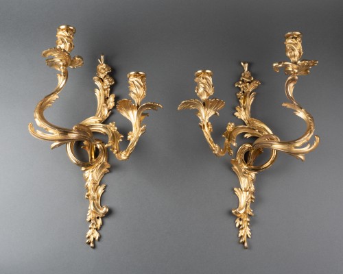 Paire d’appliques rocailles, Paris époque Louis XV vers 1750 - Franck Baptiste Paris