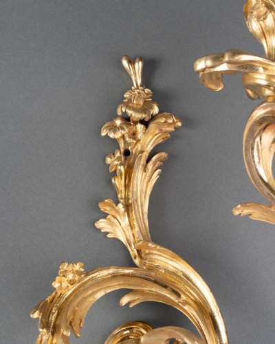 Louis XV - Paire d’appliques rocailles, Paris époque Louis XV vers 1750