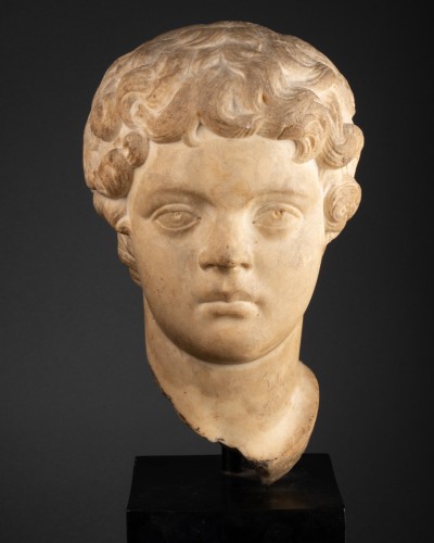 Caracalla child, marble head - Italy late Renaissance - 