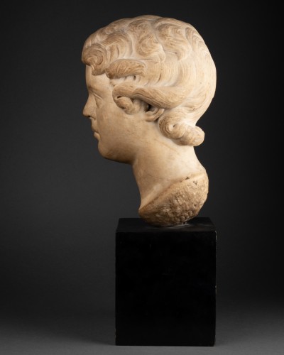 Antiquités - Caracalla child, marble head - Italy late Renaissance