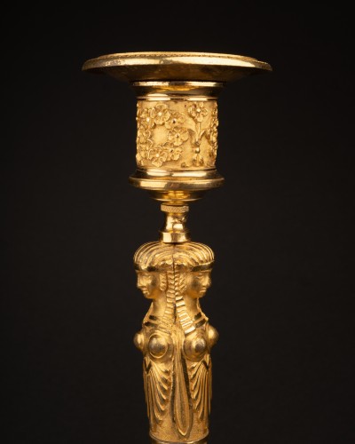 Antiquités - Pair of candlesticks attributable to Claude Galle, Paris circa 1807