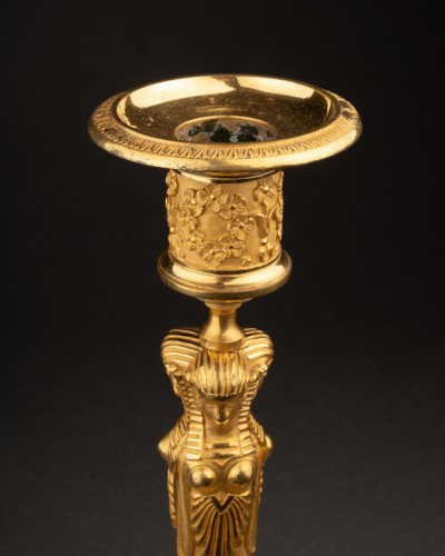 Antiquités - Pair of candlesticks attributable to Claude Galle, Paris circa 1807