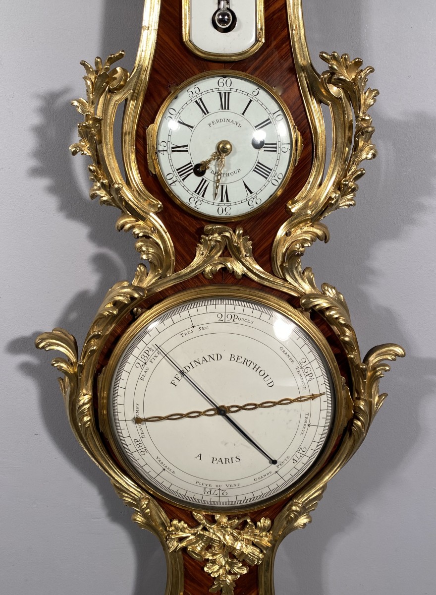 Thermometer, Barometer and Wall Clock by F. Berthoud, Paris, Louis