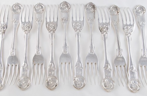 Louis-Philippe - Queillé and Béguin for Odiot - Sterling silver cutlery set for 12