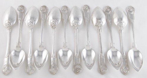 Antiquités - Queillé and Béguin for Odiot - Sterling silver cutlery set for 12