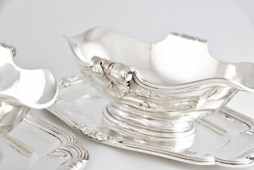 silverware & tableware  - Boin -Taburet – Solid silver set of four dishes, two sauceboats, and a dish