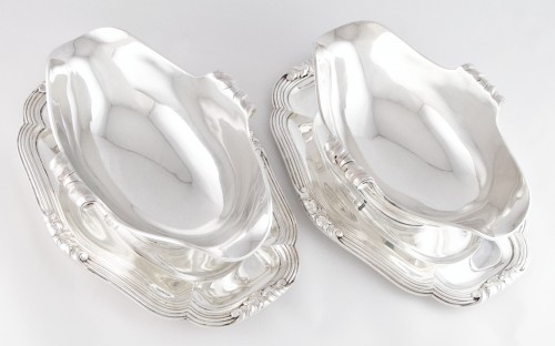 Boin -Taburet – Solid silver set of four dishes, two sauceboats, and a dish - 