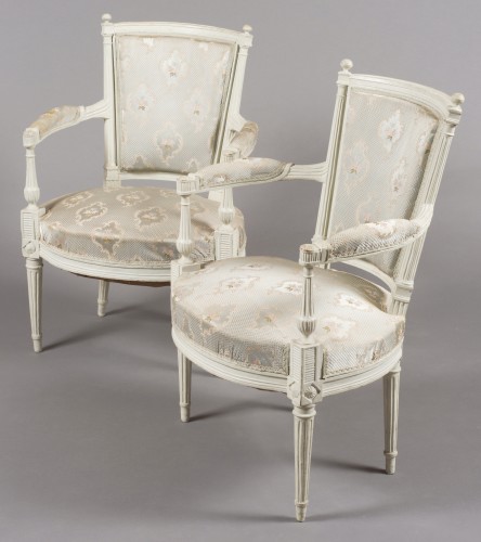 Directoire - Set of Four Cabriolet Armchairs, Directoire Period, 18th Century