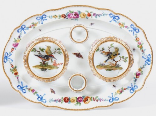 Céramiques, Porcelaines  - Paire de porte-huiliers en porcelaine de Meissen, période Marcolini (1774-1814)