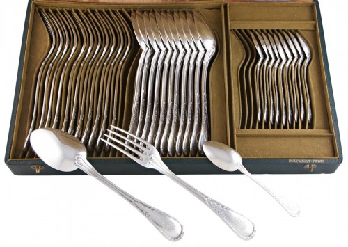 Puiforcat - Solid silver cutlery set for 12 people circa 1900