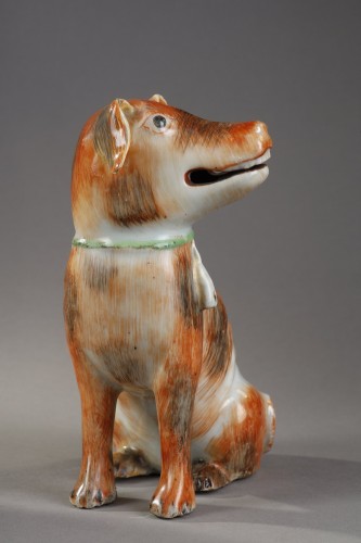 Paire de chiens en porcelaine Chine cie des Indes 18e siècle - Bertrand de Lavergne