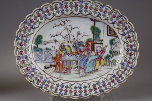 Pair porcelain dish - Qianlong period 1736/1795 - 