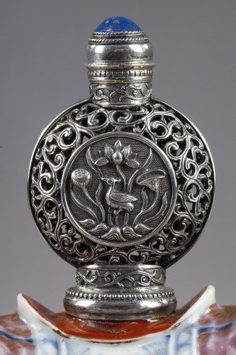 Asian Works of Art  - elephant statuette with a snuff bottle 