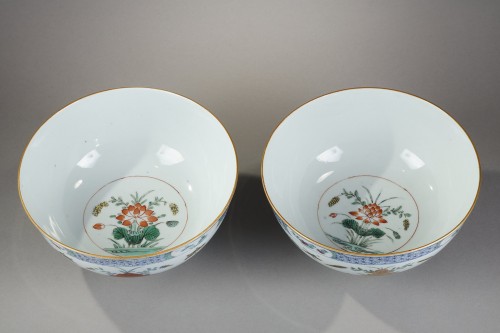 Paire de bols en porcelaine de style "doucai" - Chine vers 1715-1730 - Arts d