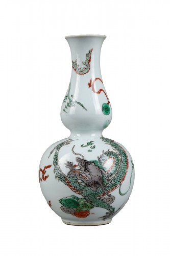 Vase double gourde en porcelaine - Epoque Kangxi 1662/1722