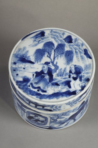 Boite en porcelaine bleu blanc, Chine 19e siècle - Arts d