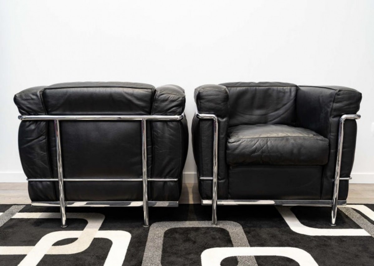 Le Corbusier & Cassina - Paire de fauteuils LC2 - XXe siècle - N.108189