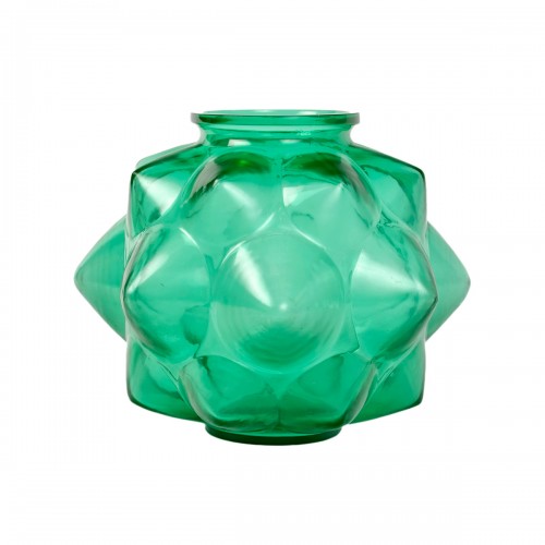 1927 René Lalique - Vase Champagne vert émeraude