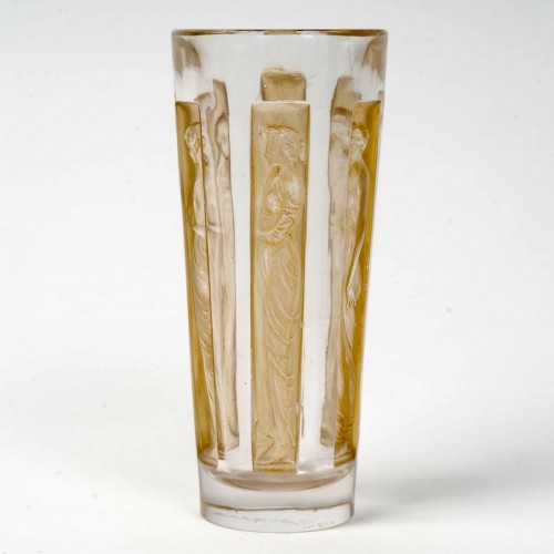1911 René Lalique - Suite de 4 gobelets verres Six Figurines - Verrerie, Cristallerie Style Art Déco
