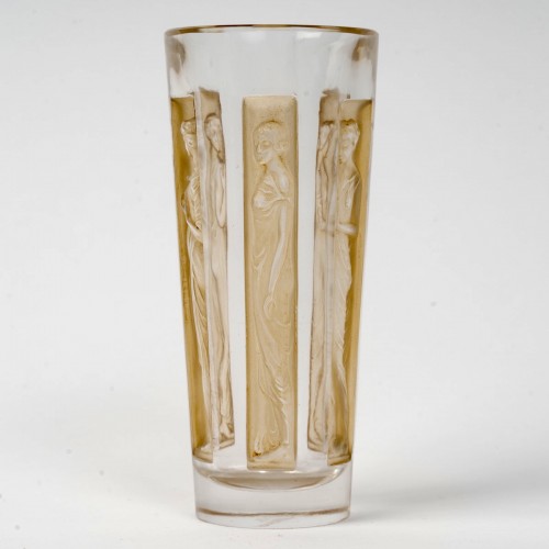 Glass & Crystal  - 1911 René Lalique - Set Of 4 Glasses Tumblers Six Figurines Glass 