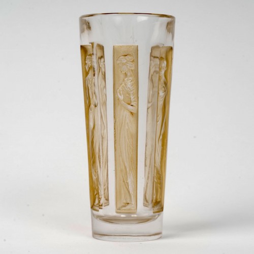1911 René Lalique - Set Of 4 Glasses Tumblers Six Figurines Glass  - 