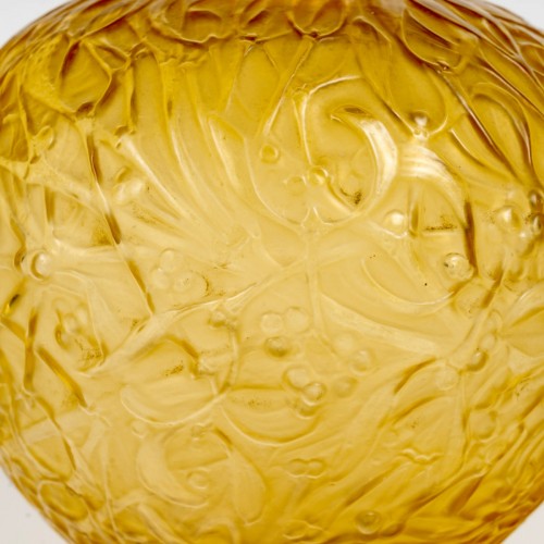 Glass & Crystal  - 1920 René Lalique - Yellow Amber Gui Mistletoe Vase