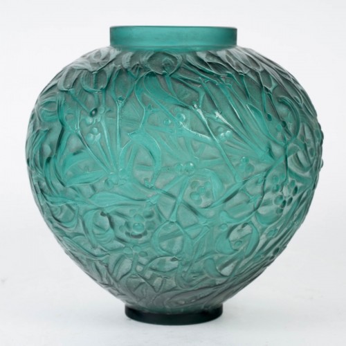 1920 René Lalique - Green Vase Gui Mistletoe Teal - Art Déco