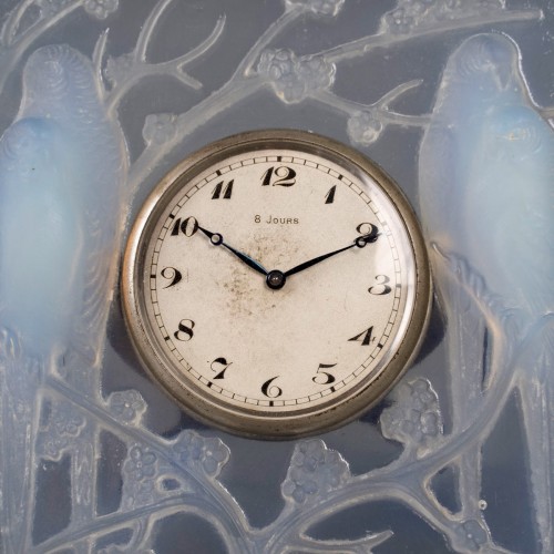 Glass & Crystal  - 1926 René Lalique - Clock Inséparables Parrrots Mechanical
