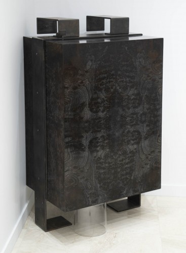Furniture  - Pierre Chareau Editions circa 1990 -  Cabinet Wood And Wrought Iron